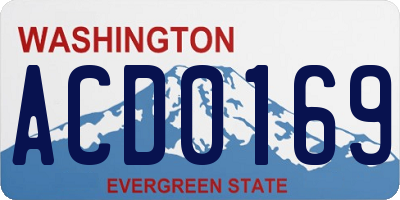 WA license plate ACD0169