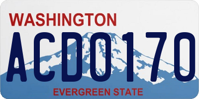 WA license plate ACD0170