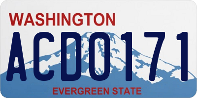 WA license plate ACD0171