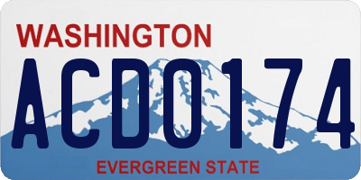 WA license plate ACD0174