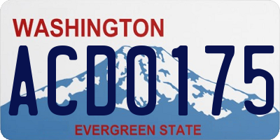 WA license plate ACD0175