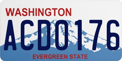 WA license plate ACD0176