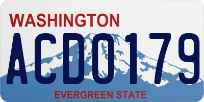 WA license plate ACD0179