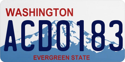 WA license plate ACD0183