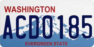 WA license plate ACD0185