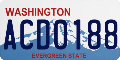 WA license plate ACD0188