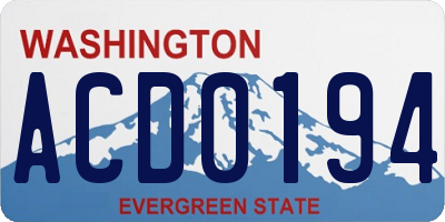 WA license plate ACD0194