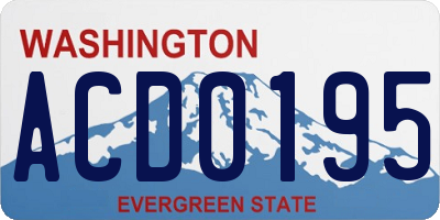 WA license plate ACD0195