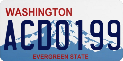 WA license plate ACD0199