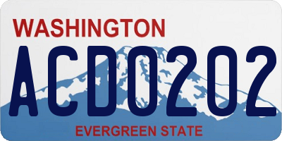 WA license plate ACD0202