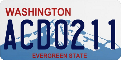 WA license plate ACD0211
