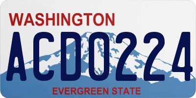 WA license plate ACD0224