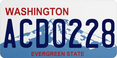 WA license plate ACD0228