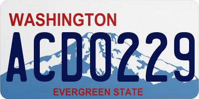WA license plate ACD0229