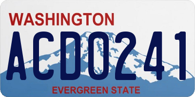 WA license plate ACD0241