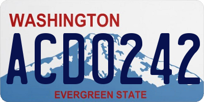WA license plate ACD0242