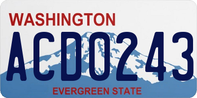 WA license plate ACD0243