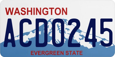 WA license plate ACD0245