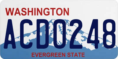 WA license plate ACD0248