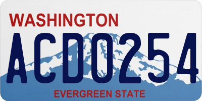 WA license plate ACD0254