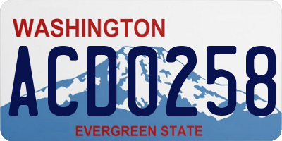 WA license plate ACD0258