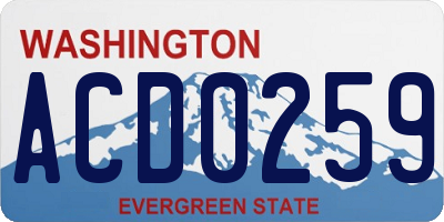 WA license plate ACD0259