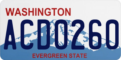WA license plate ACD0260