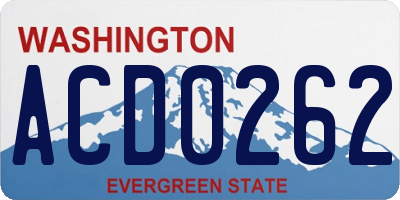 WA license plate ACD0262