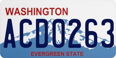 WA license plate ACD0263