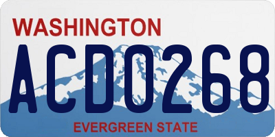WA license plate ACD0268