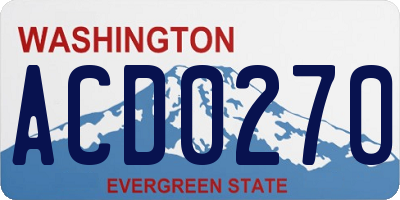 WA license plate ACD0270