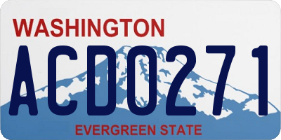 WA license plate ACD0271