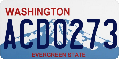 WA license plate ACD0273
