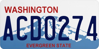 WA license plate ACD0274