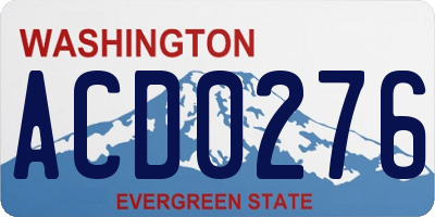 WA license plate ACD0276