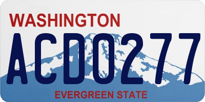 WA license plate ACD0277