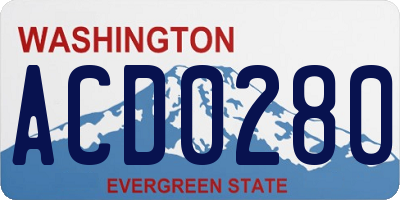 WA license plate ACD0280