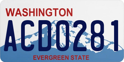 WA license plate ACD0281
