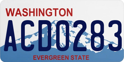 WA license plate ACD0283