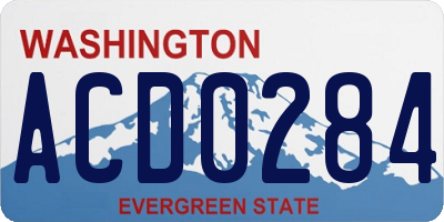 WA license plate ACD0284