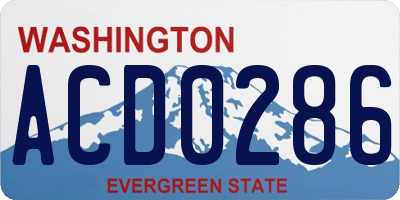 WA license plate ACD0286