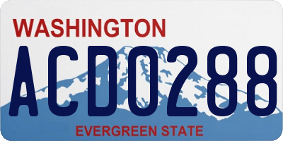WA license plate ACD0288