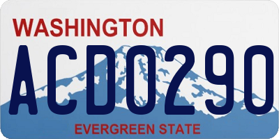 WA license plate ACD0290