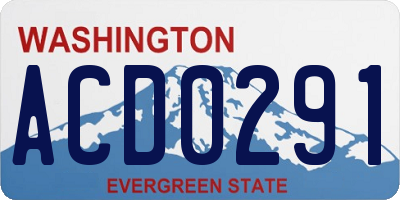 WA license plate ACD0291