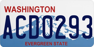 WA license plate ACD0293