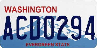 WA license plate ACD0294