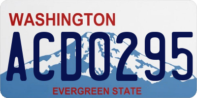 WA license plate ACD0295