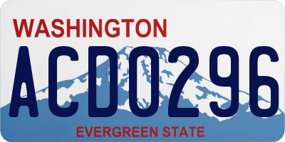 WA license plate ACD0296