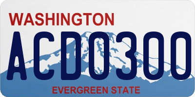 WA license plate ACD0300