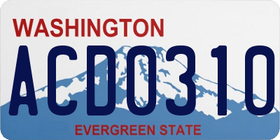 WA license plate ACD0310